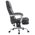 Miniatyrbillede 4 af 6: Kontorstol med massagesfunktion, fodskammel og justerbar ryg i sort PVC 10_0002577 Svart