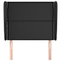 Miniatyrbild 2 av 4: Sänggavel - Sovrumsaccessoar - Syntetisk svart - 83x23x118/128 cm - Klassisk stil - Hållbar Svart