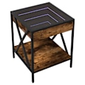 Pikkukuva 2 / 6: Yöpöytä LED-peilillä ja hyllyllä 40 x 40 x 49 cm ruskeaa MDF:ää, lasia ja terästä DEC033131 kastanj
