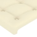 Miniatyrbillede 3 af 6: Hovedgærde - Creme - 100x5x78/88 cm - Syntetisk læder - Klassisk - Holdbar Grädde