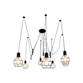 Miniatyrbillede 4 af 4: Pendentif lampe HWC-H85, hængende lampe i industriel metal, justerbar højde sort ~ 7 ved gradades-lamper