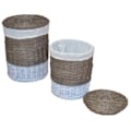 Miniatyrbild 2 av 2: Set med 2 korgar för tvätt i handvävd kubu grå rattan DEC05045