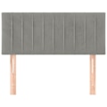 Miniatyrbillede 2 af 6: Hovedgærde - TDL - 100 x 200 cm - Lyst grå velour - Elegant design - Ikke aftageligt