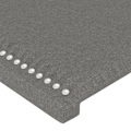 Miniatyrbillede 4 af 5: Hovedgavl til seng med LED møbel 93 x 16 x 118/128 cm mørkegrå stof TDL0200986 Grå