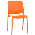 Miniatyrbillede 1 af 4: Stabelbar orange plastik havehæmnesstol med enkelt design