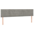Miniatyrbillede 1 af 6: Hovedgavl - Ikke specificeret - 90x78/88 cm - Lys grå velour - Klassisk - 2 dele Ljusgrått