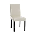 Miniatyrbillede 1 af 2: Spisebordsstol x1 moderne design i creme PVC med sorte træben 10_0002024 kastanj