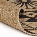 Pikkukuva 4 / 4: Matto - Jute - 150 - Musta painatus - Suorakaide - Luonnollinen Svart