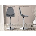 Pikkukuva 3 / 6: Bar Stool x1 with adjustable height footrest swivel gray PVC seat chrome metal frame 10_0004823 Grå