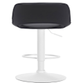 Miniatyrbillede 4 af 6: Barstol høj x1 med fodstøtte i sort PVC, hvid metallisk fod 10_0004588 Vit