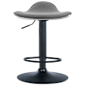 Miniatyrbillede 2 af 6: Barstol x1 ergonomisk sæde i lys gråt stof, sort metal trompetfod 10_0005392 Grå