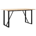 Pikkukuva 1 / 6: Teollinen design ruokapöytä 160 x 80 x 75,5 cm massiivipuusta ja teräksestä DEC036785 kastanj