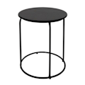 Miniatyrbillede 5 af 6: Sæt bord taburet sidebord fodskammel MDF PVC brun og sort metal 04_0007477 kastanj