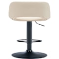 Miniatyrbillede 4 af 6: Barstol høj x1 med fodstøtte i creme PVC og sort metalben 10_0004585 Grädde