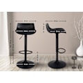 Miniatyrbillede 3 af 6: Barstol x4 med justerbar fodstøtte moderne design i sort PVC og sort metal 10_0004500 Metall