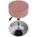 Miniatyrbillede 3 af 3: Taburet - Décoshop26 - Justerbar højde - Lyserød fløjlsbetræk - Moderne design - 110 kg max Rosa