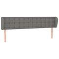 Miniatyrbillede 1 af 6: Senghoved tilbehør til soveværelse møbel med sidekant 163 x 16 x 78/88 cm mørkegrå stof TDL0204984 Grå