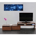 Miniatyrbillede 4 af 4: LED-tavle på lærred, oplyst vægmaleri, timer, FSC-certificeret, 120 x 40 cm, stjernehimmel