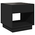 Pikkukuva 5 / 6: Yöpöytä LED-peilillä ja avoimella osastolla 50 x 50 x 50 cm mustaa engineering-puuta ja lasia DEC033160 kastanj