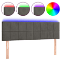 Miniatyrbillede 1 af 4: Hovedgærdet - Ikke specificeret - 144x5x78/88 cm - Mørkegrå velour - Indbygget LED - Moderne design Mörkgrå