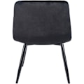 Miniatyrbillede 3 af 6: Spisestol x1 med dekorative firkantede syninger i sort velvet stof og sort metal 10_0002128 Metall