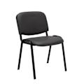 Pikkukuva 1 / 4: Vierasjakkara - Décoshop26 - BUR10069 - Pehmustettu istuin ja selkänoja - Keinonahka - Harmaa