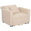 Miniatyrbillede 4 af 6: Sofa seng, ekstra seng, afslapningsstol med justerbart ryglæn, soveflade 197x100 cm, stof i fløjl, creme beige 04_0006252 Beige