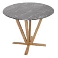 Pikkukuva 1 / 6: Bistro-pöytä, ruokapöytä, halkaisija 92 cm, puuta ja HDF, marmori-ilme. 04_0008526 kastanj