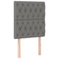 Miniatyrbillede 2 af 4: Hovedgærde til soveværelse med LED-møbel 80 x 7 x 118/128 mørkegråt stof