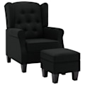 Miniatyrbillede 2 af 6: Moderne lounge stol med sort fodskamler, sort stof DEC026840 Svart