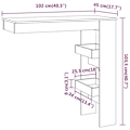 Miniatyrbillede 6 af 6: Væghængt barbord med reoler 102 x 45 x 103,5 cm, ingeniertræ i egetræ farve DEC036231 kastanj