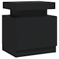 Miniatyrbillede 1 af 5: Natteskab med 2 skuffer 45 x 35 x 52 cm sort agglomerat DEC034489 Svart