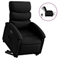 Miniatyrbillede 2 af 6: Fauteuil relax TV med elektrisk løftefunktion, meget komfortabel i sort PVC DEC028474 Svart