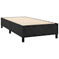 Miniatyrbillede 4 af 6: LED-sengramme med hovedgærde madras 100x200 cm sort fløjlsstof TDL0209323 Svart