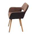 Miniatyrbillede 2 af 6: Retro design besøgsstol til spisestue i brunt stof med lys træben 04_0002139 kastanj