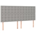 Miniatyrbillede 2 af 5: Hovedgærde til soveværelse med LED-møbler 200 x 5 x 118/128 cm lys gråt stof TDL0201325 Grå