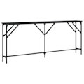 Miniatyrbillede 1 af 6: Funktionsdygtig konsolbord og stil 180 x 23 x 75 cm sort ingeniørtræ og metal DEC032123 kastanj