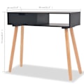 Miniatyrbild 6 av 6: Modern entré console furniture with drawer 80 x 30 x 72 cm MDF black DEC031738 Svart