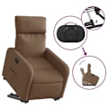 Miniatyrbillede 5 af 6: Fauteuil relax TV med komfortabel polstring og elektrisk løftefunktion i brunt stof DEC028052 kastanj