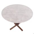 Miniatyrbillede 4 af 6: Bistro spisebord i træ, diameter 92 cm, HDF med betonlook, struktur i brun 04_0008483 kastanj