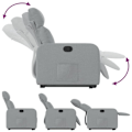 Miniatyrbillede 6 af 6: Fauteuil relax TV med komfortabel polstring, elektrisk løftefunktion i lys grå stof DEC027911 Grå
