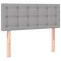 Miniatyrbillede 1 af 6: Hovedgærde til seng, soveværelse, møbel 80 x 5 x 78/88 cm, lys grå stof TDL0203220 Grå
