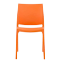 Miniatyrbillede 2 af 4: Stabelbar orange plastik havehæmnesstol med enkelt design
