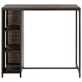 Miniatyrbillede 2 af 6: Multifunktionel sidebord højt bord med opbevaringshylder 120 x 60 x 110 cm vævet harpiks i brun og stål DEC036334 kastanj