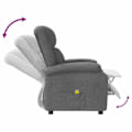 Miniatyrbillede 6 af 6: Relaxationsstol med massagefunktion og manuel hældningsfunktion i mørkegrå stof DEC029204 Grå