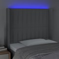 Miniatyrbillede 3 af 5: Hovedgavl til soveværelse med LED-møbler 103 x 16 x 118/128 cm lys grå stof TDL0201433 Grå