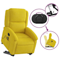 Miniatyrbillede 5 af 6: TV-relaksationsstol med massagefunktion, elektrisk hævefunktion i gul velour DEC026983 Gul