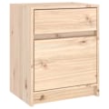 Pikkukuva 1 / 6: Yöpöytä, jossa on laatikko ja ovi sisältöön, koko 40 x 31 x 50 cm, käsittelemätöntä mäntyä DEC032955 kastanj