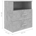 Pikkukuva 5 / 5: Yöpöytä laatikoilla ja avoimella compartmentilla 50 x 32 x 60 cm harmaasta insinööripuusta DEC034049 kastanj