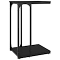 Miniatyrbillede 1 af 5: Side table for sofa end plant support 40 x 30 x 60 cm black engineered wood and steel DEC032479 kastanj